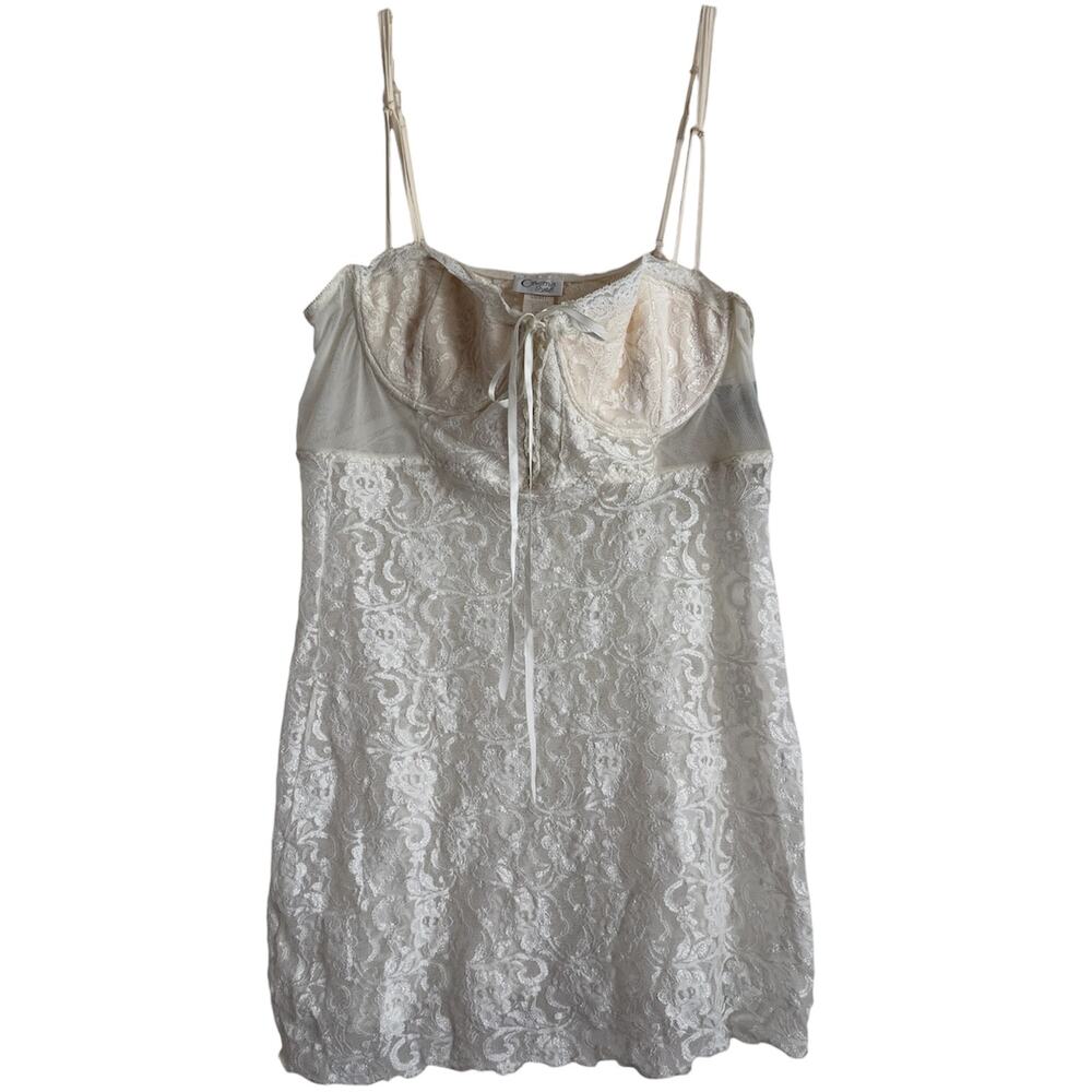 Vintage Y2K Cinema Etoile Ivory Cream Lace Bridal Chemise Lingerie Size XL NWT